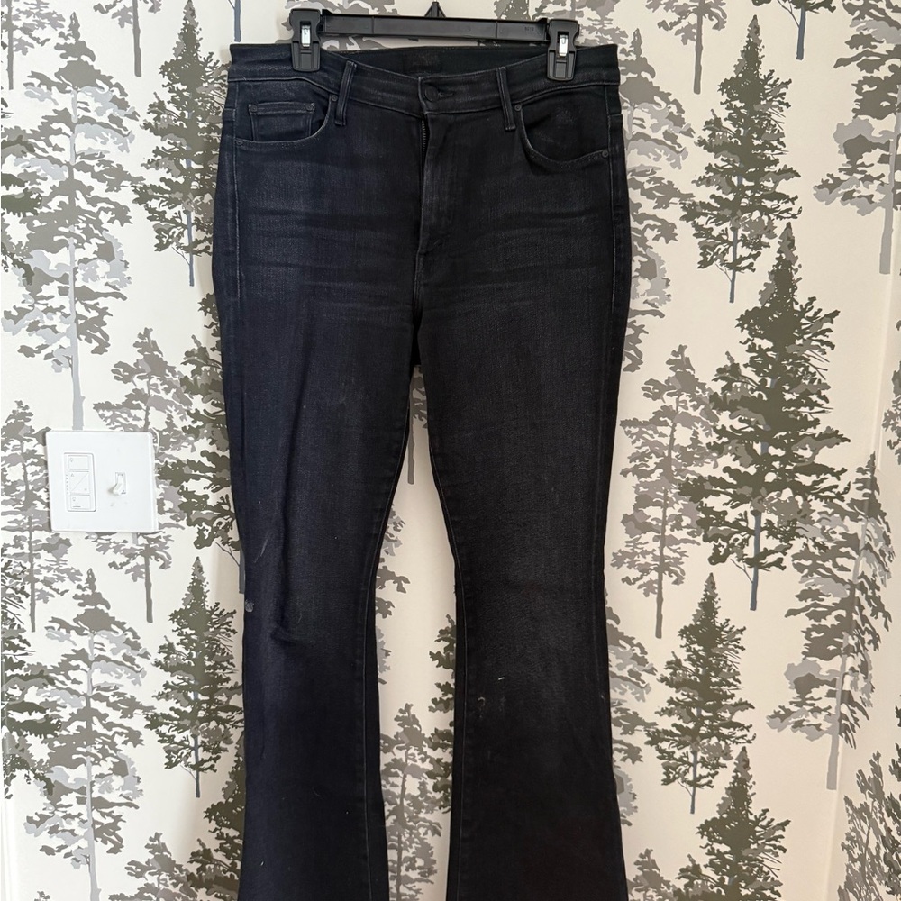 MOTHER Black Weekender Flare Jeans